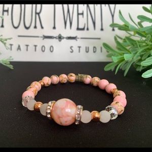 Women's Pink Shell Turquoise Bracelet